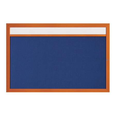 United Visual Products Slim Enclosed Corkboard, 36"x36", White Alum Frame/Apricot UVEB3636-WHITE-APRICOT